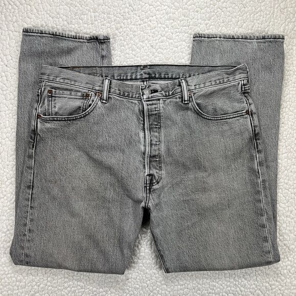 Levi’s 501 Jeans Men’s 36x29 (Actual 34x29) Gray Original Straight Button Fly - Picture 1 of 11